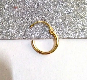 Indian Nath 18K Gold Plated Wedding Hoop Nose Ring Women's Gift Ear Pin Jewelry - Picture 1 of 3