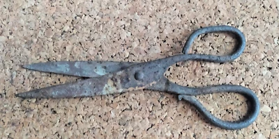 Antique 1800's Primitive  Hand WROUGHT Iron Scissors  Old Shears - Image 1 of 4
