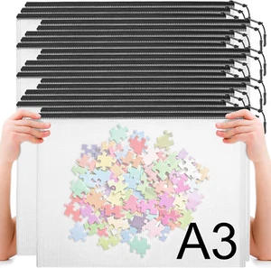 20Pcs Plastic Mesh Zipper Pouch Bags, A3 17X12 Inches Extra Large Zipper Bags, R - Picture 1 of 12