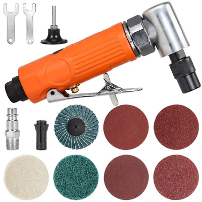 90 Degree 1/4" Air Angle Grinder Air Die Sander Grinding Machine Off Cutting KIT - Image 1 of 4