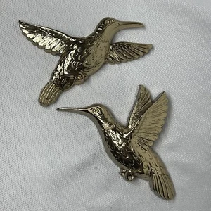 Pair of vintage Homco Hummingbirds Wall Art Decor Plaques #7669 Made In USA - Picture 1 of 8