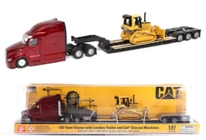 1:87 DIECAST MASTERS *CATERPILLAR CAT* Peterbilt 589 Semi w/Lowboy & D5M Dozer - Picture 1 of 7