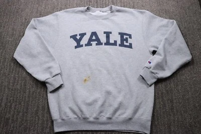 Suéter Champion Vintage Universidad de Yale Cuello Redondo Golpeado Adulto Grande Grunge Foto 1 de 4