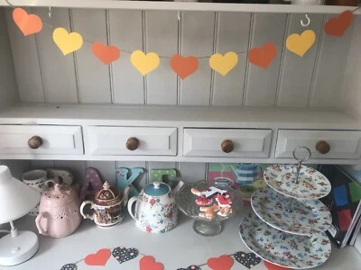 Bunting corazón naranja y amarillo. 1 M decoraciones ecológicas y sin plástico Foto 1 de 4