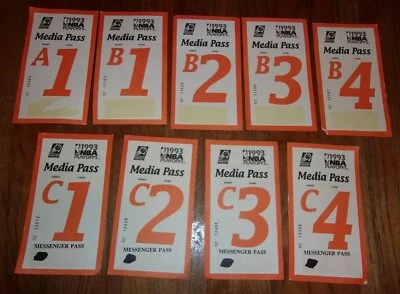 SUNS/BARKLEY 1993 NBA playoffs 9 passes de mídia Series A-C vs Lakers, Spurs+Sonics - Imagem 1 de 3