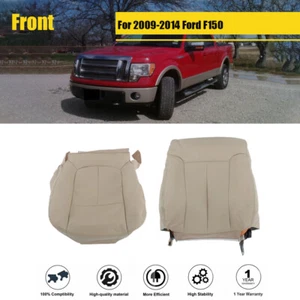 Driver Side New Leather Seat Covers Set Tan For Ford F-150 2009 2011-2014 Lariat - Imagen 1 de 19
