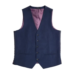 Primark Blue 3 Pocket Smart Formal Waistcoat UK Men's M 40" - Picture 1 of 4