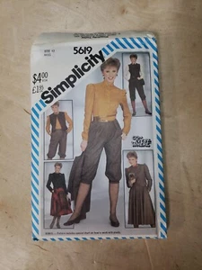 Simplicity modello cucito #5619 mutandine gonna blusa giacca o gilet taglia 12 non tagliato - Foto 1 di 4