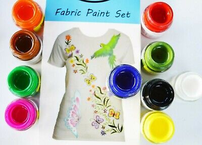 10 Conjunto De Pintura De Tela Textil Prendas Camiseta Pinturas Pintura Permanente De Botellas De 15ml • 10.45€
