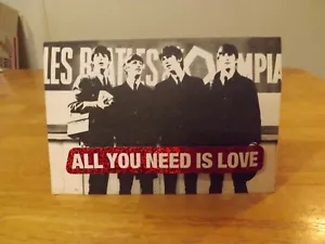 Tarjeta de felicitación de aniversario 2008 rara de los Beatles todo lo que necesitas es amor hecha en EE. UU. - Imagen 1 de 3