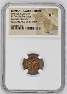 Romano-Gallic Empire Tetricus II AD 274 BI Double Denarius NGC VF Age of Chaos - Picture 1 of 2