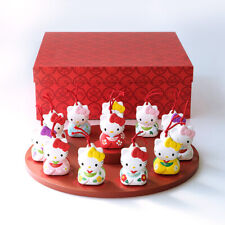 Hello Kitty Tachikichi Pottery Clay Bell Display set of 12 months