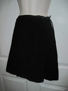 Women's Size Medium Vintage Black Suede Leather Wrap Around Skirt - Picture 1 of 9