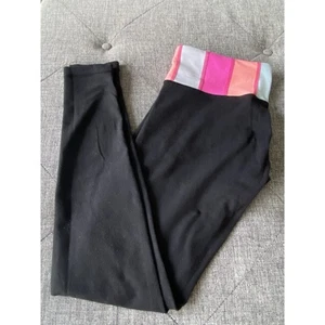 Lululemon Wunder Under Crop Reversible Negro/Muelle de Edredón -Talla 10 - Imagen 1 de 6