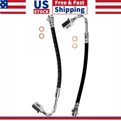 2x Rear Left & Right Brake Hose Brake Line For 1996-2002 Chevrolet C3500HD - Image 1 of 4