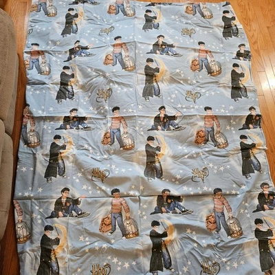 Funda de almohada de sábana plana Harry Potter con licencia de Hogwarts azul algodón vintage Foto 1 de 4