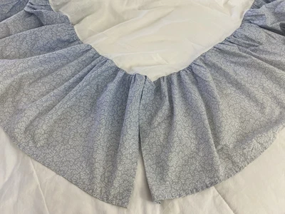 Falda de cama vintage Laura Ashley Ditzy floral doble esquina dividida periwinkle azul Foto 1 de 4