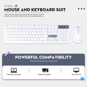 1 Set Computer Keyboard Mausspiele Ergonomische wasserdichte Tastaturmaus - Afbeelding 1 van 12