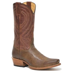 Botas de cuero Stetson Mossman para hombre hechas a mano marrón aceitado - Imagen 1 de 2