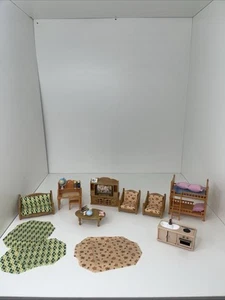 Calico critters/sylvanian families Bedroom Living Room Desk Kitchen Tv Furniture - Picture 1 of 12