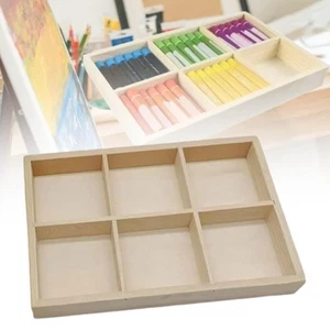 Wooden Pen Holder 6 Grid Marker Pen Organizer for Classroom Desktop School - Picture 1 of 5