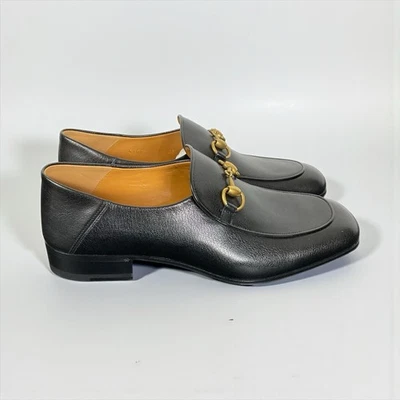 Auténticos Mocasines Gucci Jordaan Horsebit Cuero Negro EE. UU. 7.5 NUEVOS 570894 Foto 1 de 4