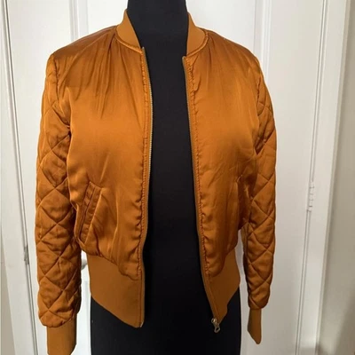 H&M Quilted Bomber Jacket - Orange - Image 1 of 3