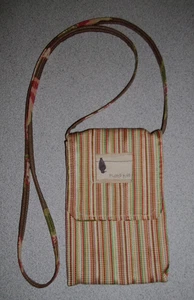 Flipped Bird Reversible Crossbody Purse Bag Striped Floral Pattern  5" x 6.5" - Picture 1 of 11