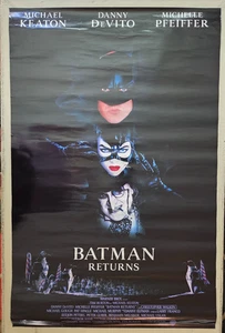 Batman Returns Movie Poster/Michael Keaton/Michelle Pfeiffer/Danny DeVito/1992 - Picture 1 of 5