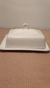 Grace's Teaware Covered Butter Dish White Preowned - Picture 1 of 10