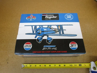 Stearman Bi-Plane SPECCAST bank 1/24 Amoco gas airplane toy diecast box Z - Image 1 of 4
