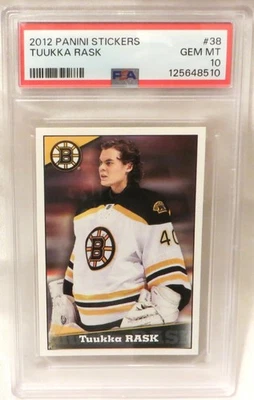 Tuukka Rask **PSA 10** GEM MINT 2012 Panini Stickers #38 - Image 1 of 2