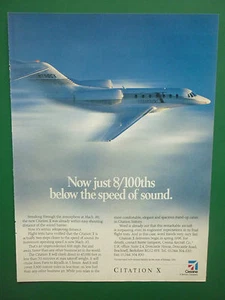5/1995 PUB CESSNA AIRCRAFT TEXTRON AVION CITATION X BUSINESS JET BLUE AD - Imagen 1 de 1