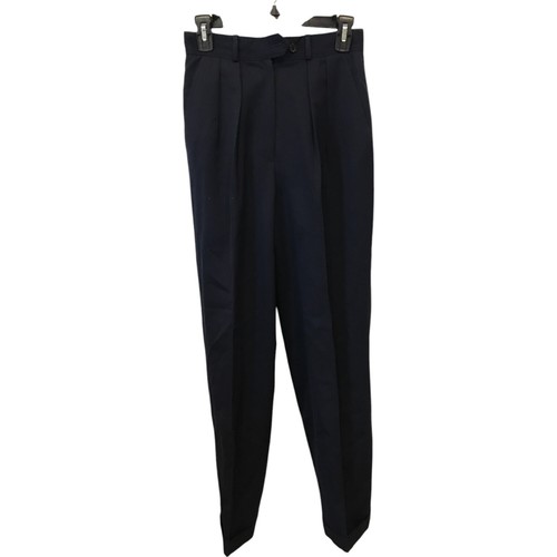 Burberry abito pantalone donna tg 6 nero lana plissettato vita alta sartoriale vintage