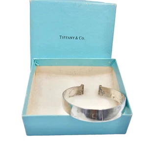 Tiffany & Co Sterling Silver Bicycle Clip Pants Cuff Monogram Orig Box Vintage - Picture 1 of 3
