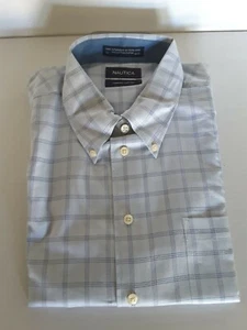 NAUTICA Men's Long Sleeve Button Down Shirt. Compact Cotton Size 18 - 34/35 NEW - Picture 1 of 5
