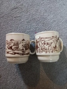 Vintage Coloroll English Countryside Mugs. Set Of 2 - Picture 1 of 3