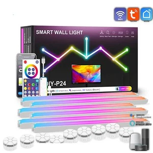 Tuya Kit Barre luminose da parete a LED RGBIC Smart WIFI Supporto Alexa e Google - Foto 1 di 29