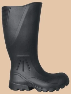 BOTAS DE TRABAJO DE LLUVIA NEGRAS IMPERMEABLES Caza Pesca Agricultura Jardín Barro - Imagen 1 de 7