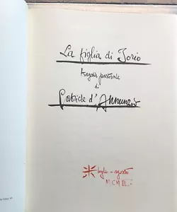 GABRIELE D’ANNUNZIO LA FIGLIA DI IORIO RIPRODUZIONE DEL MANOSCRITTO ED. BESTETTI - Foto 1 di 3