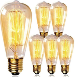 Newhouse Lighting Edison Bulbs Incandescent Dimmable Vintage Light Bulb -6 Bulbs