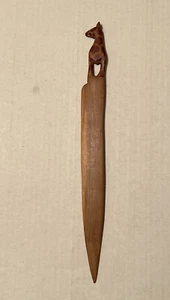 Wooden Hand Carved Giraffe letter opener Wood Painted 12” Or 1 Foot Long - Picture 1 of 6