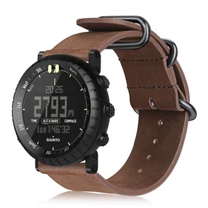 For Suunto Core Watch Band Genuine Leather Replacement Strap with Metal Clasp - Picture 1 of 8