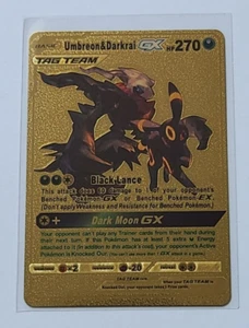 2020 UMBREON & DARKRAI SCHWARZE LANZE DUNKLER MOND GX GOLDKARTE - Bild 1 von 2