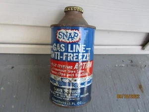 Vintage Snap Gas line Anti-Freeze 11 fl oz Top Tin Can Empty by Nationwide Inds - Picture 1 of 6