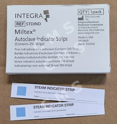 INREGRA MILTEX INTEGRA MILTEX STDIND Steam Autoclave Indicator Sterilizer Test Strips 250/BX