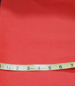 3/4 Yds Sewing Fabric Orange Background White Polka Dots Halloween  - Picture 1 of 2