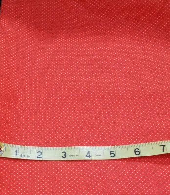 3/4 Yds Sewing Fabric Orange Background White Polka Dots Halloween  - Image 1 of 2