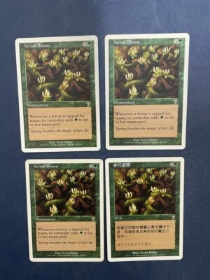 MTG 4X 7TH EDITION VERNAL BLOOM CHINESE+ ENGLISH MAGIC THE GATHERING RARE GREEN - Image 1 of 4