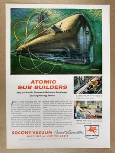 1954 Socony-Vacuum Lubricants Nautilus Atomic Submarine vintage print Ad - Picture 1 of 1